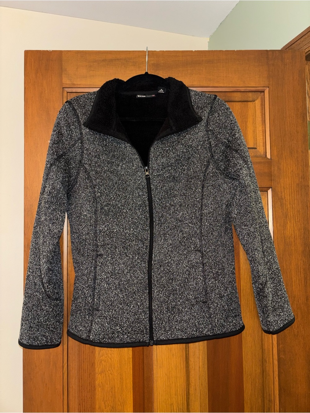 Swiss Gear Gray Marled Full Zip Fleece Jacket Medium